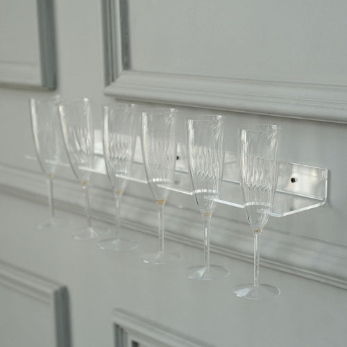 Clear Acrylic Floating Wall Mounted Wine Glass Rack