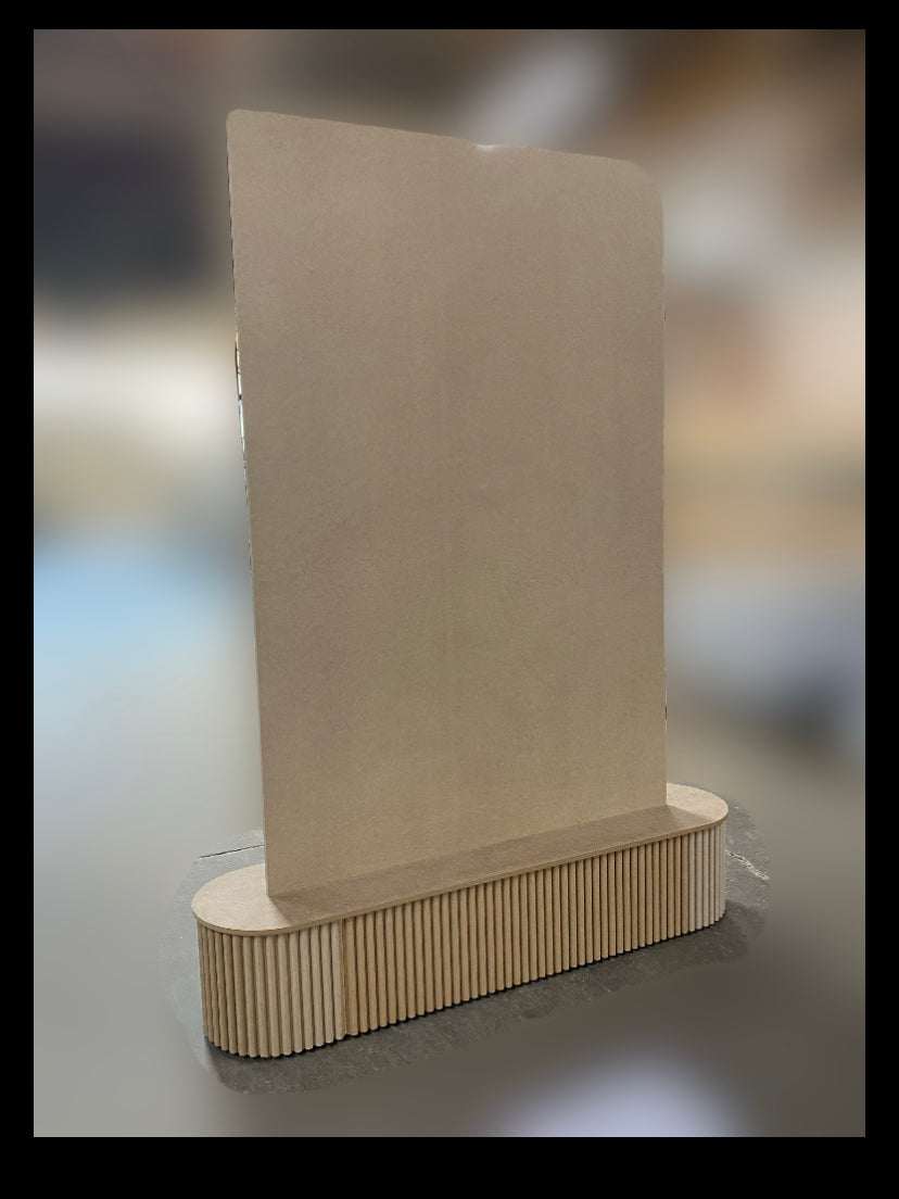 Wood Backdrop with Ripple Base (Plain MDF Unpainted) – NextGen Displays