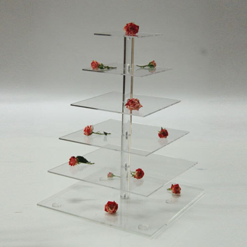 Acrylic Square 5-Tier Cupcake Stand